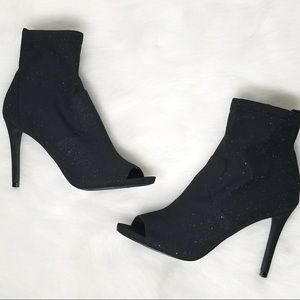 Steve Madden Sock Ankle Booties Peep Toe Heels